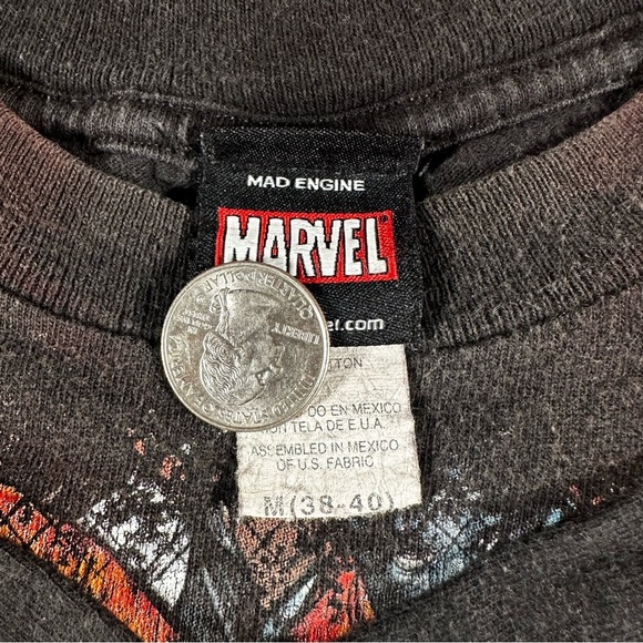Vintage Y2K Marvel Character Shirt Iron Man Spider Man Ghost Rider Comic Line Up - Picture 8 of 14